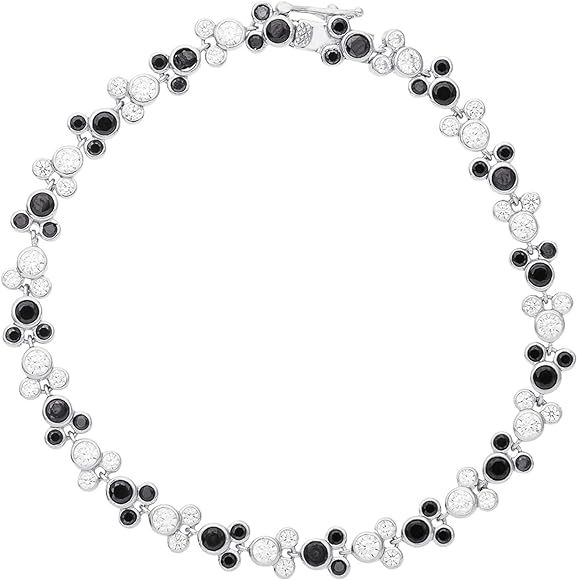 Disney Jewelry for Women and Girls, Sterling Silver Mickey Mouse Cubic Zirconia Tennis Bracelet | Amazon (US)