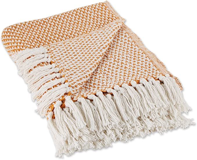 DII Woven Throw Collection 100% Cotton, Basketweave, 50x60, Pumpkin Spice | Amazon (US)