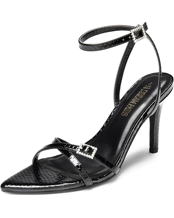 DREAM PAIRS Pointy Toe Heels for Women Stiletto Sexy Strappy Ankle Strap 3.7 inch High Heel Sanda... | Amazon (US)
