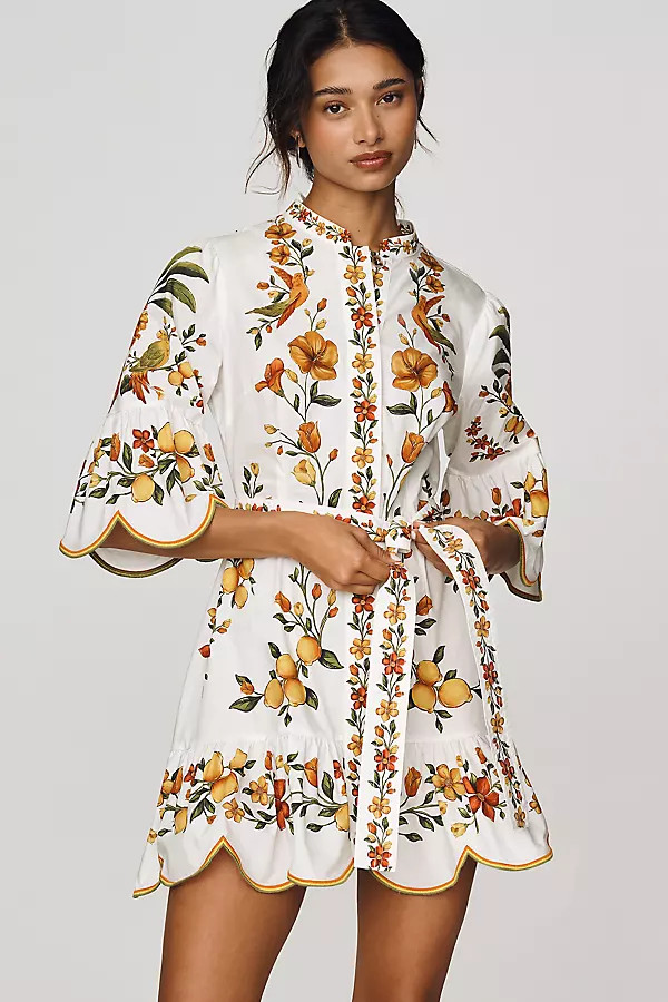 Lemon Bouquet Cotton Mini Dress | Anthropologie (US)