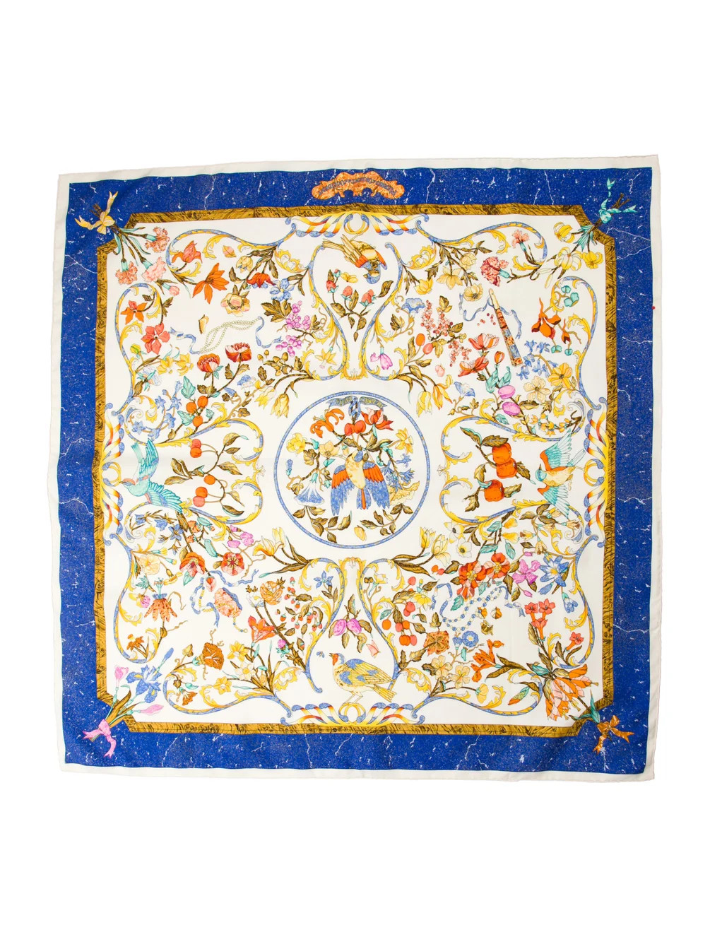 Herm\u00e8s Pierres d'Orient Et d'Occident Silk Scarf - Blue Scarves and Shawls, Accessories - HE... | The RealReal