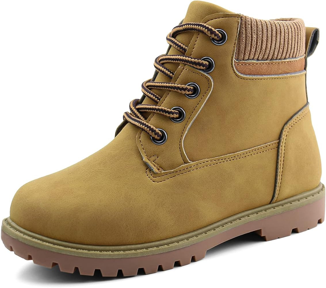 Kids Ankle Boots Boys Girls Lace-Up Outdoor Comfort Work Boots | Amazon (US)