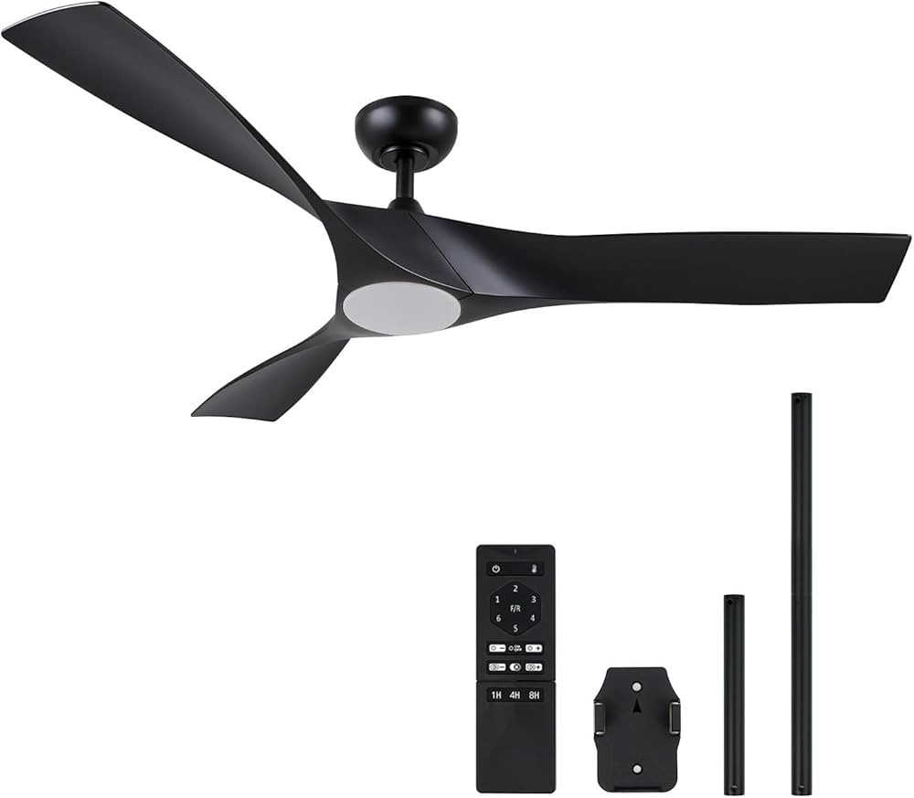 VONLUCE Ceiling Fan with Light and Remote Control, 52 Inch Modern Fan with 3 Blades Noiseless DC ... | Amazon (US)