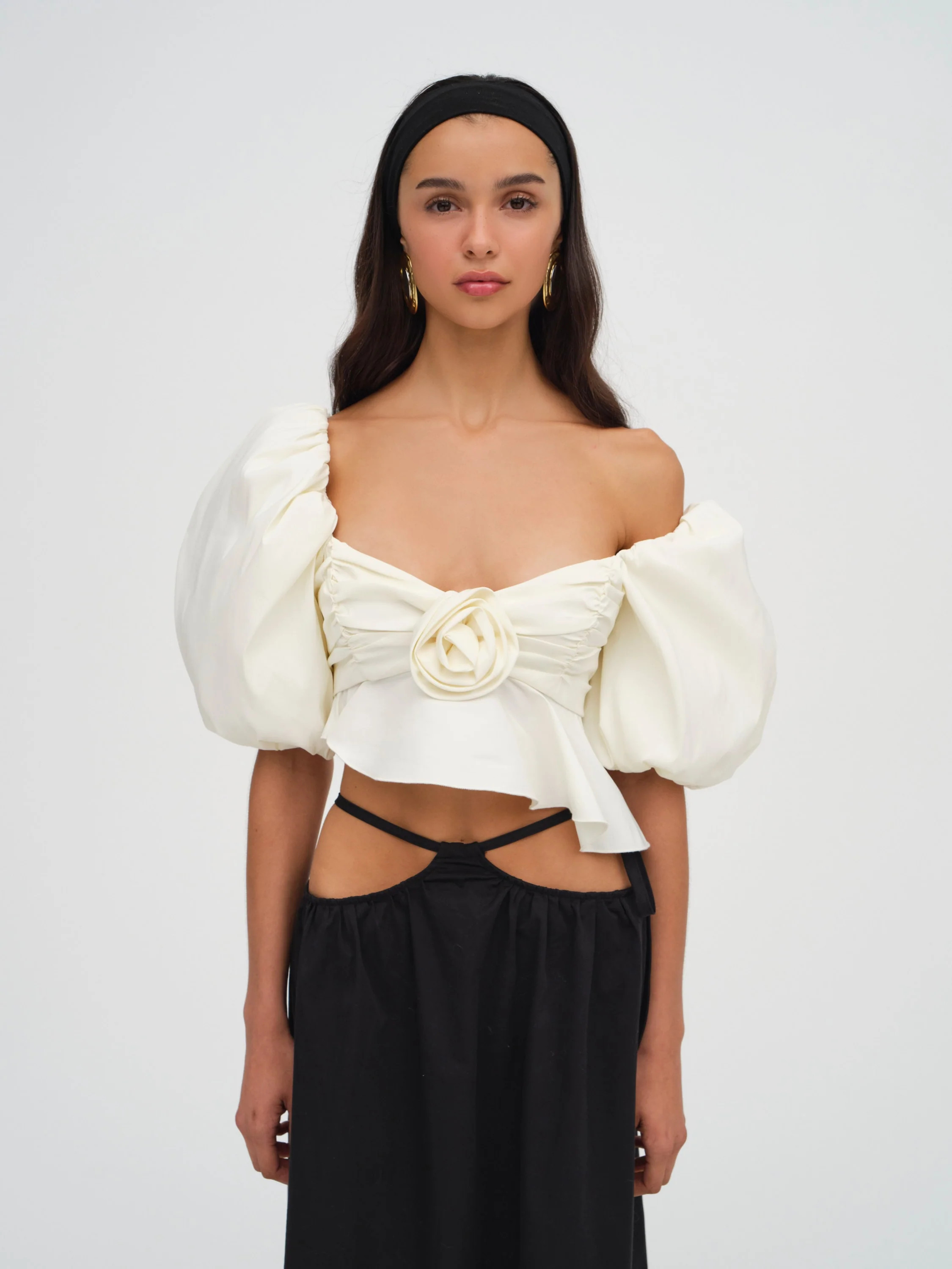 Judith Crop Blouse — Ivory | For Love & Lemons
