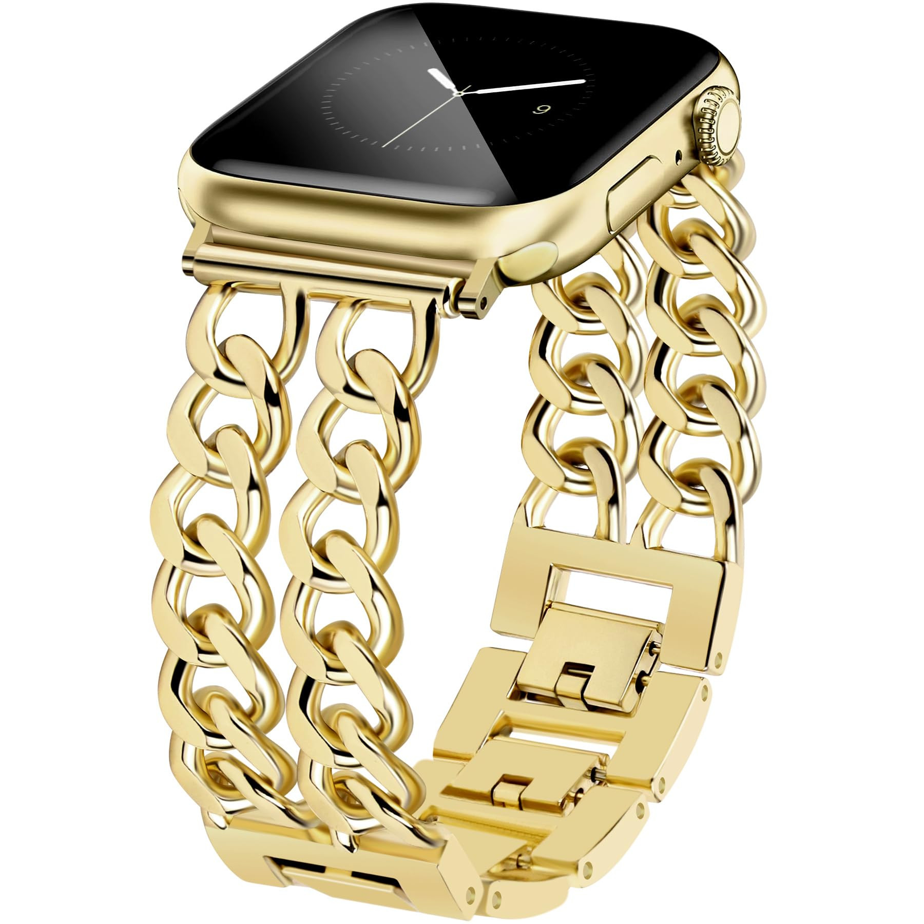 JR.DM Gold Watch Bands for Women Compatible with Apple Watch Band 38mm 40mm 41mm 42mm (S10) Adjus... | Amazon (US)