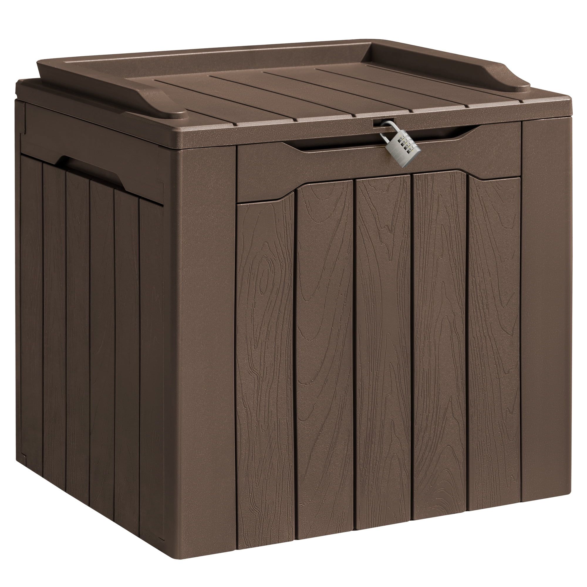 Homall 31 Gallon Outdoor Deck Box In Resin with Seat, Brown | Walmart (US)