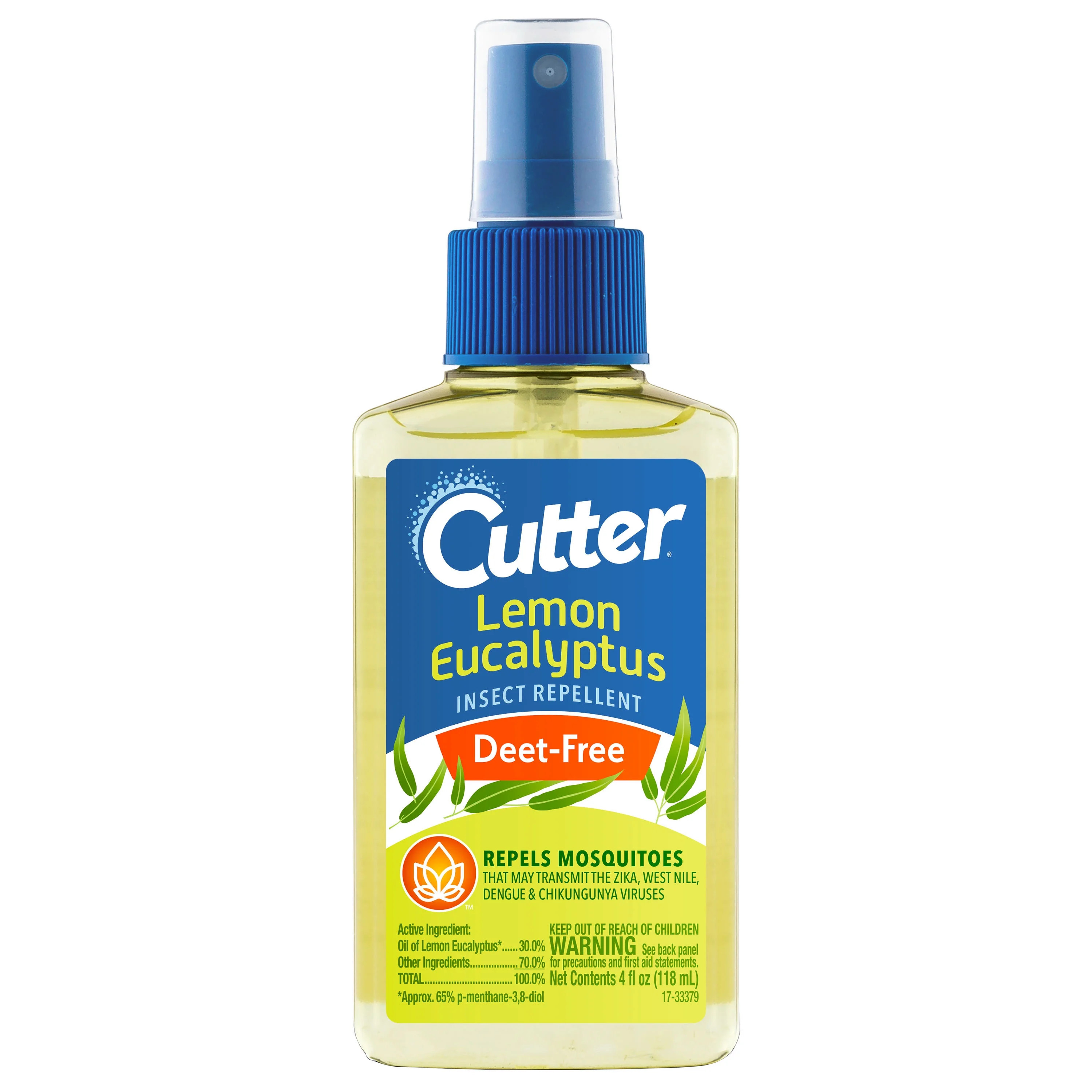 Cutter Lemon Eucalyptus Insect Repellent, DEET-Free Pump Spray, 4 Ounces | Walmart (US)