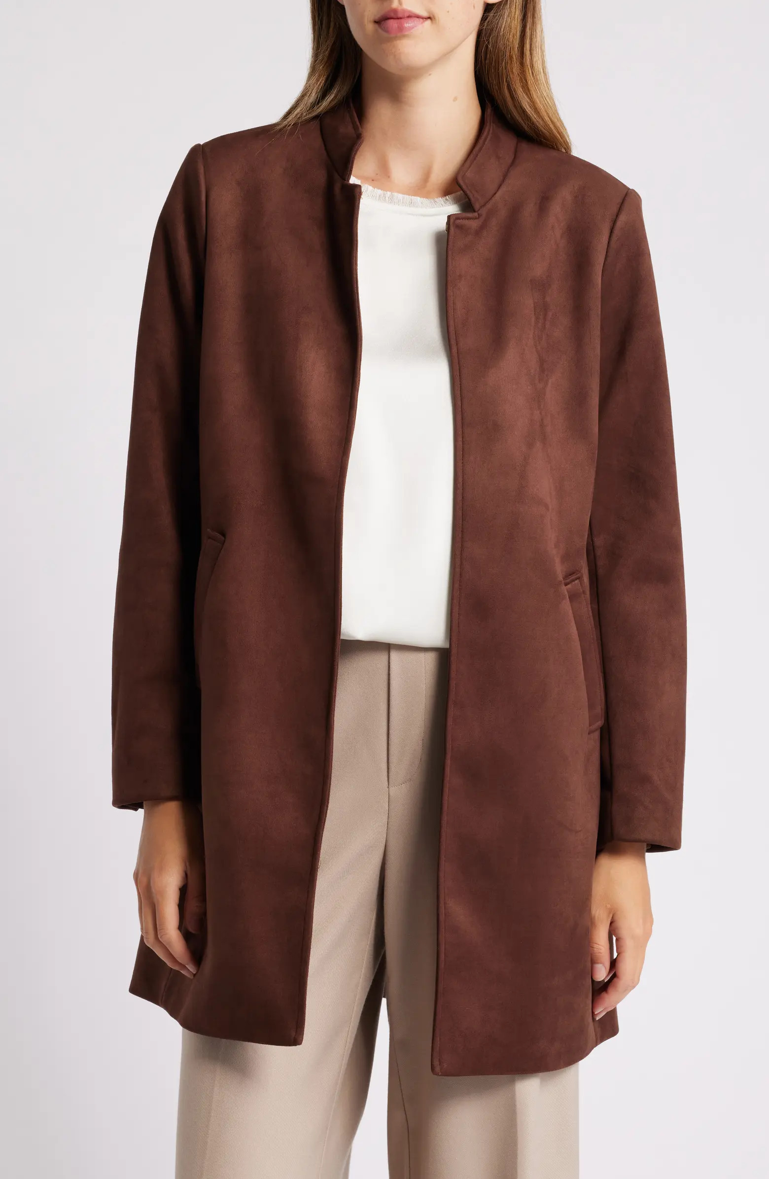 Faux Suede Long Jacket | Nordstrom