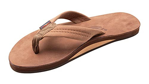 Rainbow Sandals Mens Luxury Leather - Single Layer Arch Support, Nogalas Wood, Mens size XL / 11-12 | Amazon (US)