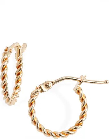 14K Gold Small Twisted Rope Hoop Earrings | Nordstrom