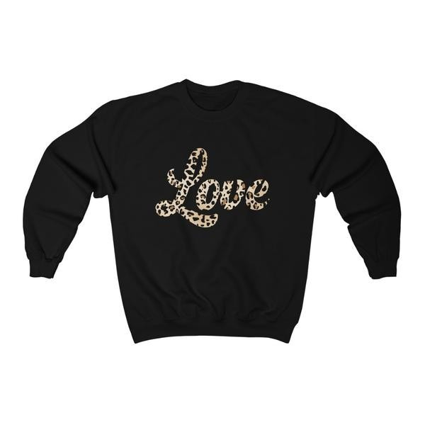 Leopard Love Valentine Unisex Crewneck Sweatshirt | Always Stylish Mama
