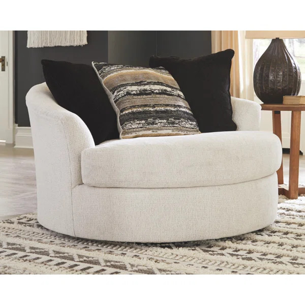Elisabette Upholstered Swivel Barrel Chair | Wayfair North America