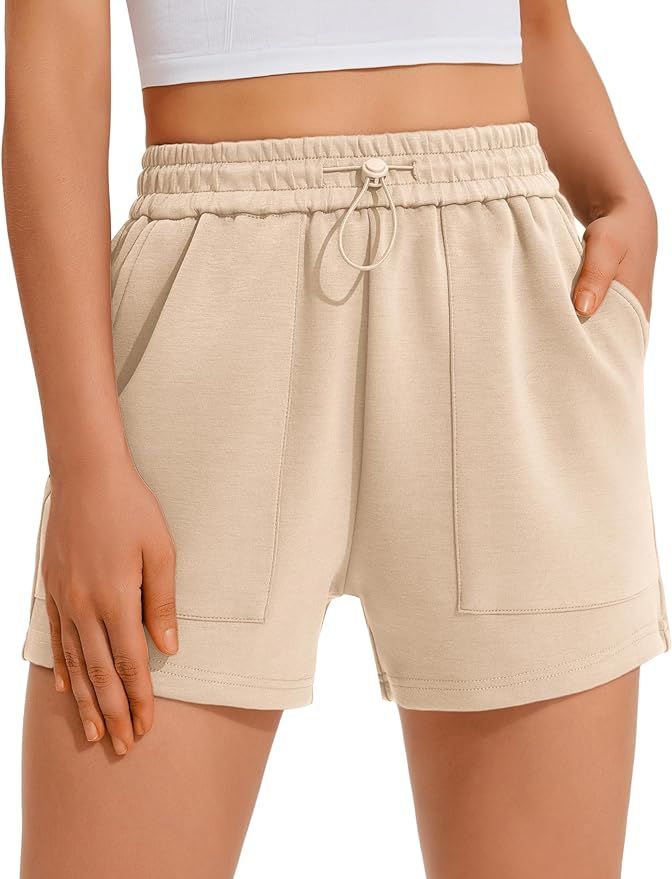 PINSPARK Sweat Shorts for Women Casual Summer Athletic Short Elastic Waist Comfy Lounge Shorts Bo... | Amazon (US)