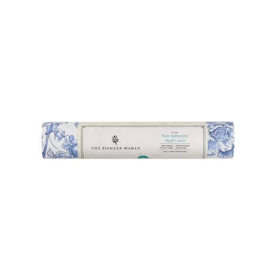 The Pioneer Woman Agatha Non-Adhesive Vinyl Shelf Liner, Blue, 12" x 10' | Walmart (US)
