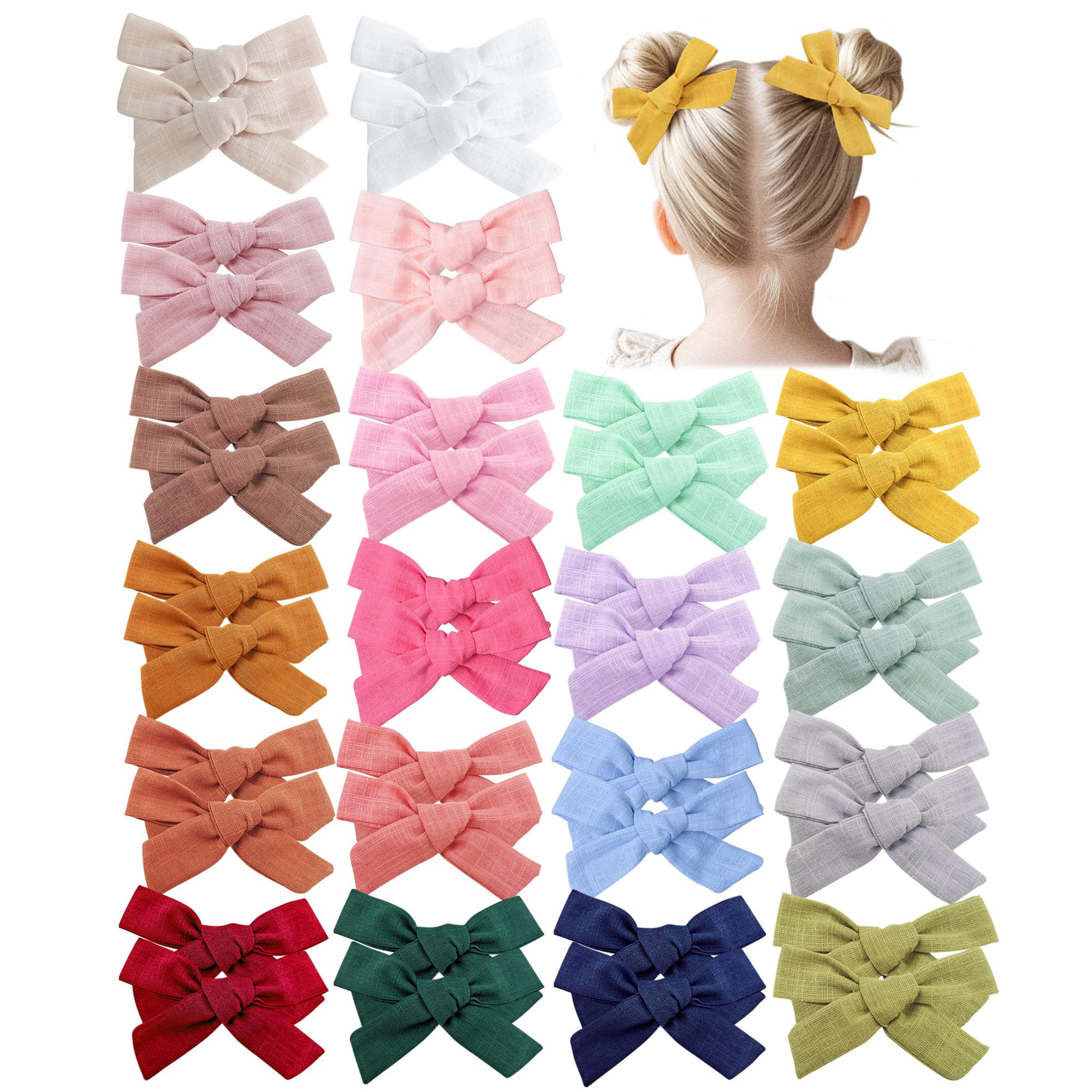 Prohouse 40 PCS Baby Girls Hair Clips Fully Lined Non Slip For Infant Fine Hair Bows Barrettes fo... | Amazon (US)