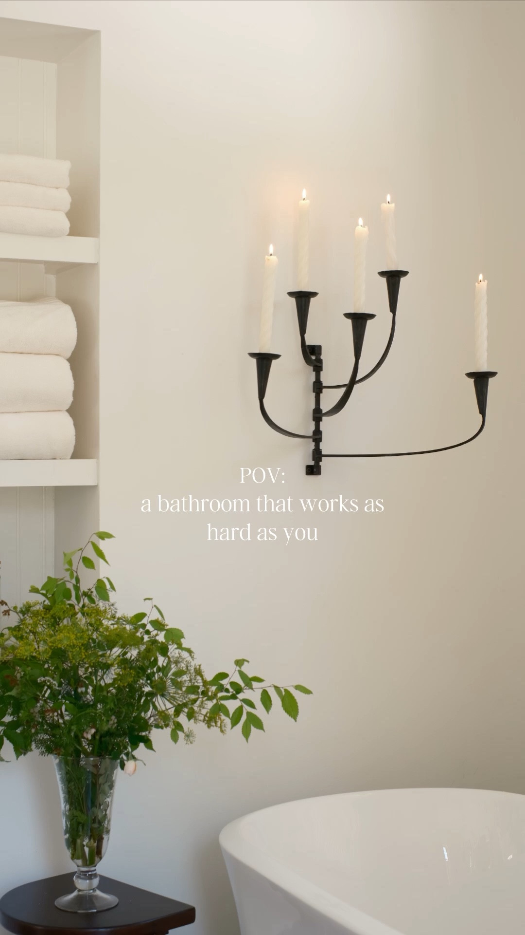 Create a bathroom that feels like the ultimate luxury after a long week. And if you’re in the market for new towels, these Hydrocotton organic towels from @potterybarn are the softest, most absorbent and fast-drying towels we’ve ever owned! I have them in the color Ivory.