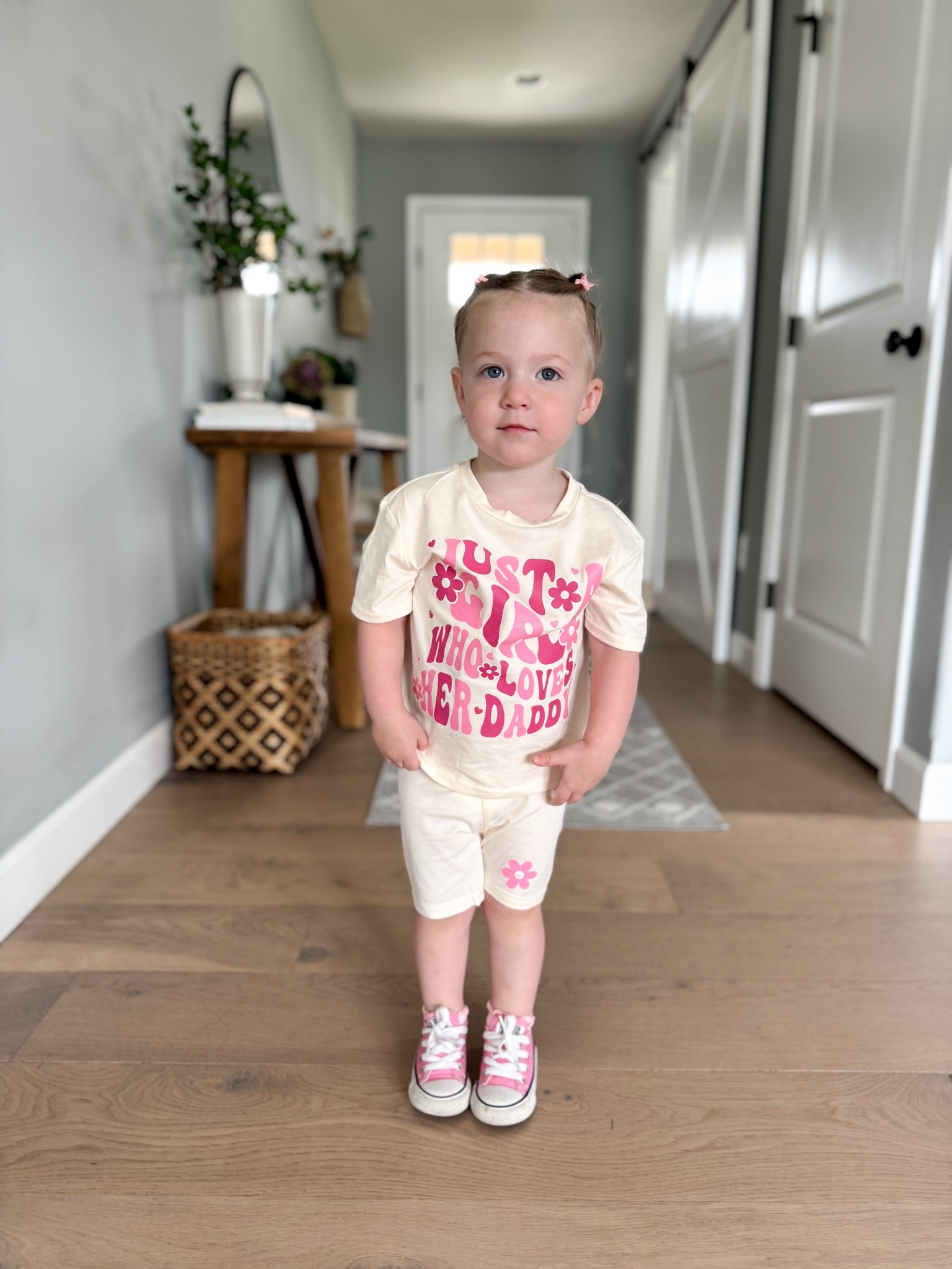 Toddler girls Father’s Day outfit. Shirt says just a girl who loves her daddy. Outfit fits tts. She’s 2 and wearing a 2T. Shein toddler girls outfit. 

#LTKBaby #LTKFamily #LTKKids