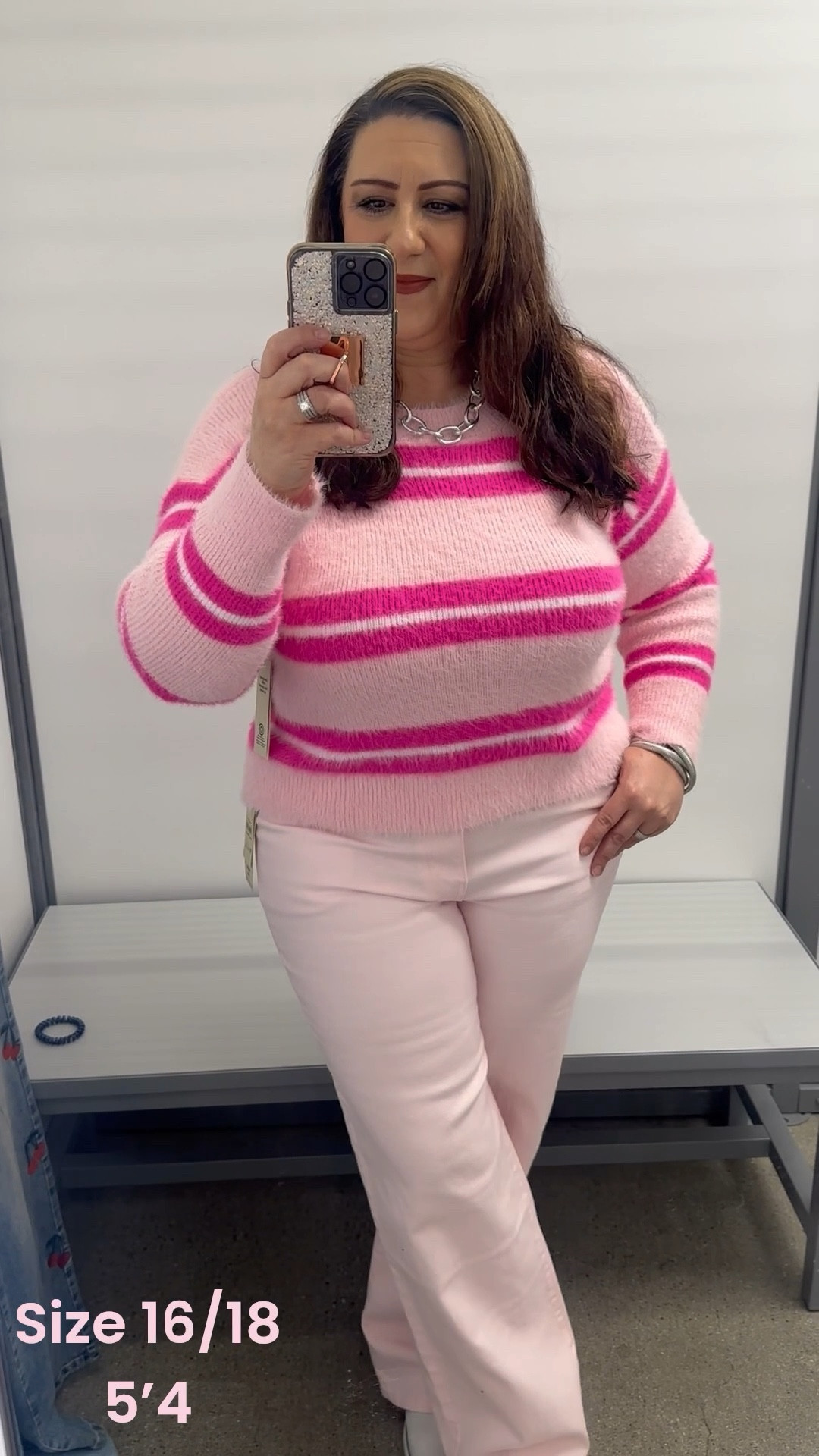 Obsessed with this pink on pink. The dark contrasting stripe breaks up the monochromatic colors in a such a classy but minimalist way.

Comment “ pretty pink” for the 🔗 or check my LTK @StylingCurves

For ref I’m a size 16/18, 5’4 & 215pds.
I’m wearing a size 12-14 in the stretchy pink jeans & sweater 💕



#pinkjeans #pinksweater #pinkstripesweater #valentinesdayoutfit #valentinesday #valentinesdayootd #valentinesdaystyle #valentinesdayfashion #monochromaticootd #size18 #size16 #size14 #size12 #size20 #size10 #pearshape #rectangleshape #hourglassshape #midsize #midsizestyle #midsizefashion #plussizefashion #plussize #plussizestyle #over40style #over50style #over50fashion #over40fashion #curvyfashion #curvystyle #StylingCurves #styleinspo #outfitinspo #shopwithme 
#affordableclothes #affordablefashion #budgetfriendly #affordable 


#walmartstyle #walmartfashion 
#walmartfinds #walmarthaul 
#walmart #walmartoutfit

#LTKootd #LTKSeasonal #LTKOver40