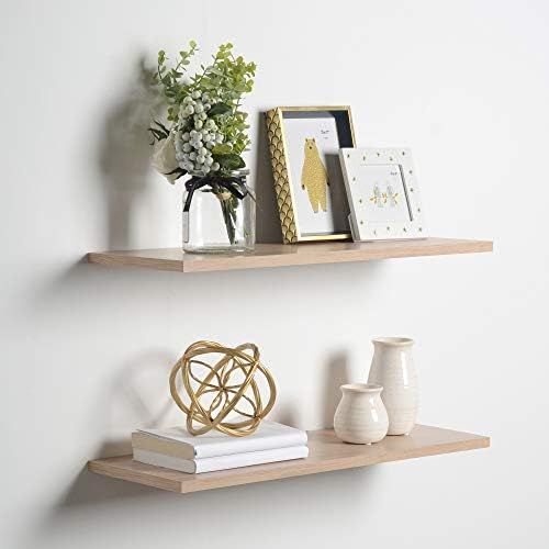 Delta Cycle & Home 2-Pack 24" x 8" x 0.5" Aveiro Floating Shelf, Light Oak | Amazon (US)