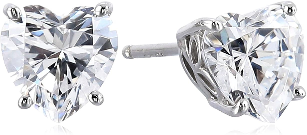 Platinum or Gold Plated Sterling Silver Fancy Shape Stud Earrings made with Swarovski Zirconia | Amazon (US)