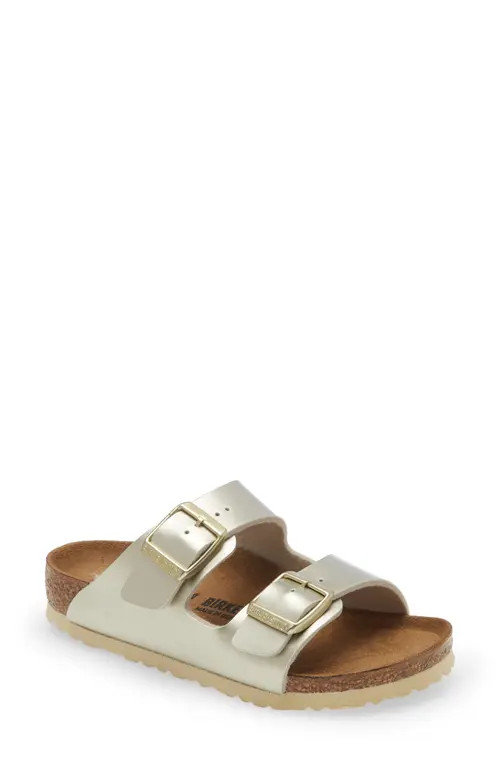 Birkenstock Arizona Toe Loop Sandal in Electric Metallic Gold at Nordstrom, Size 8-8.5Us | Nordstrom