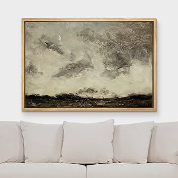MUDECOR Framed Canvas Print Wall Art Country Skyline Illustrations Fine Art Decorative Zen Multic... | Amazon (US)