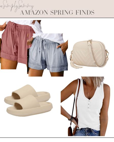 Amazon Spring Finds!
Women’s spring fashion , Amazon finds , Amazon fashion , spring shorts , women’s shorts , Amazon tanks , women’s tanks , spring tanks , women’s sandals , women’s slides , women’s crossbody bag , women’s purse , Mother’s Day outfit ideas , gifts for mom 

#LTKstyletip #LTKSeasonal #LTKGiftGuide