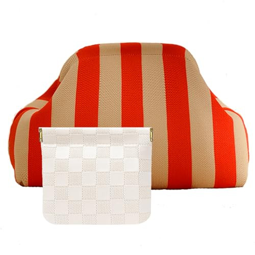 Amazon.com: Vpoofree Clutch Purses for Women,Woven Clutch with Leather Pocket Bag,Woven Crochet D... | Amazon (US)
