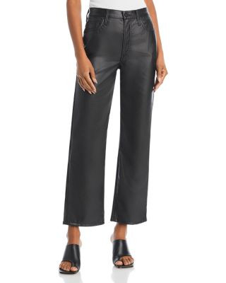 MOTHERThe Rambler High Rise Faux Leather Straight Leg Jeans | Bloomingdale's (US)