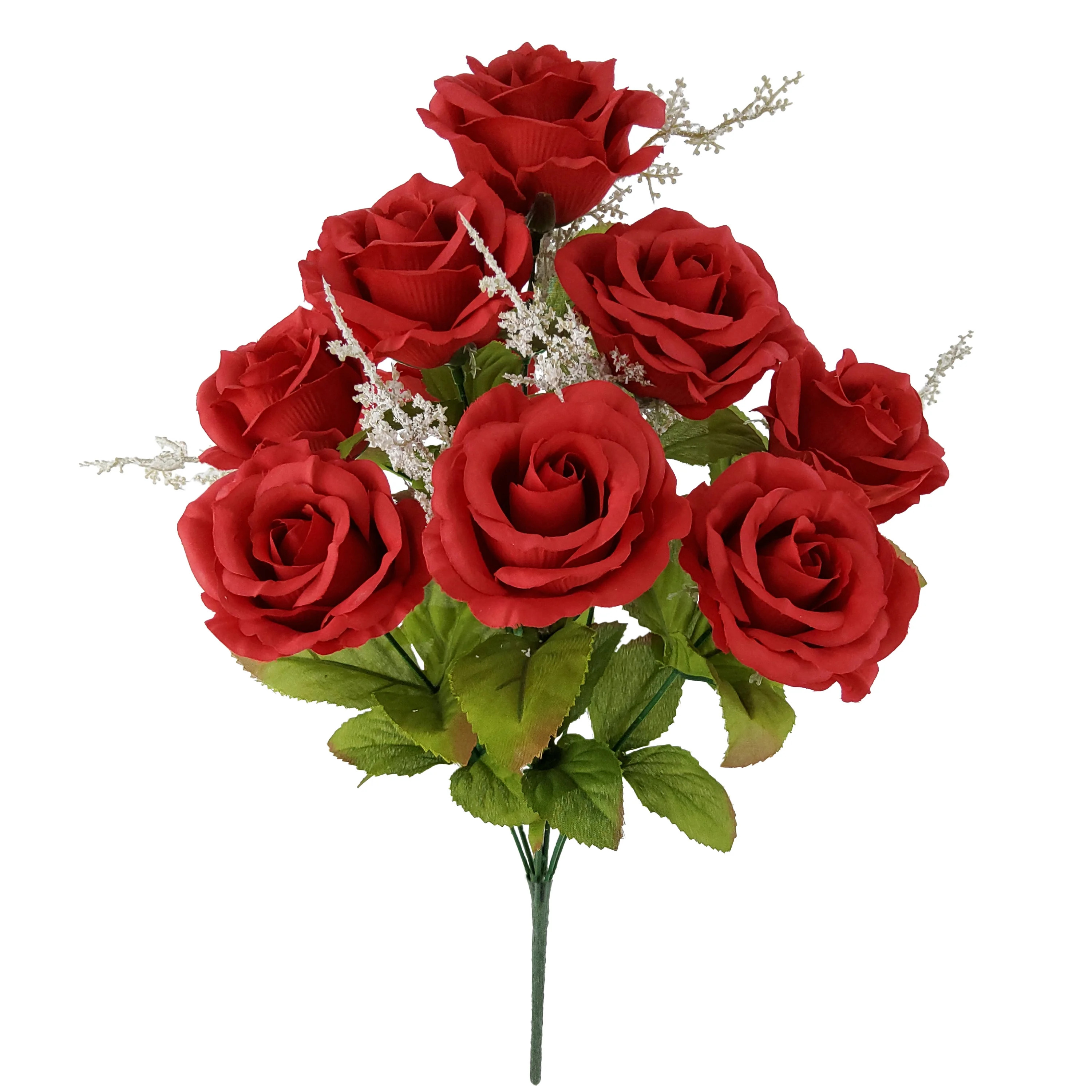 Mainstays Indoor Artificial Rose Bush, Red Color, Assembled Height 17.5" | Walmart (US)