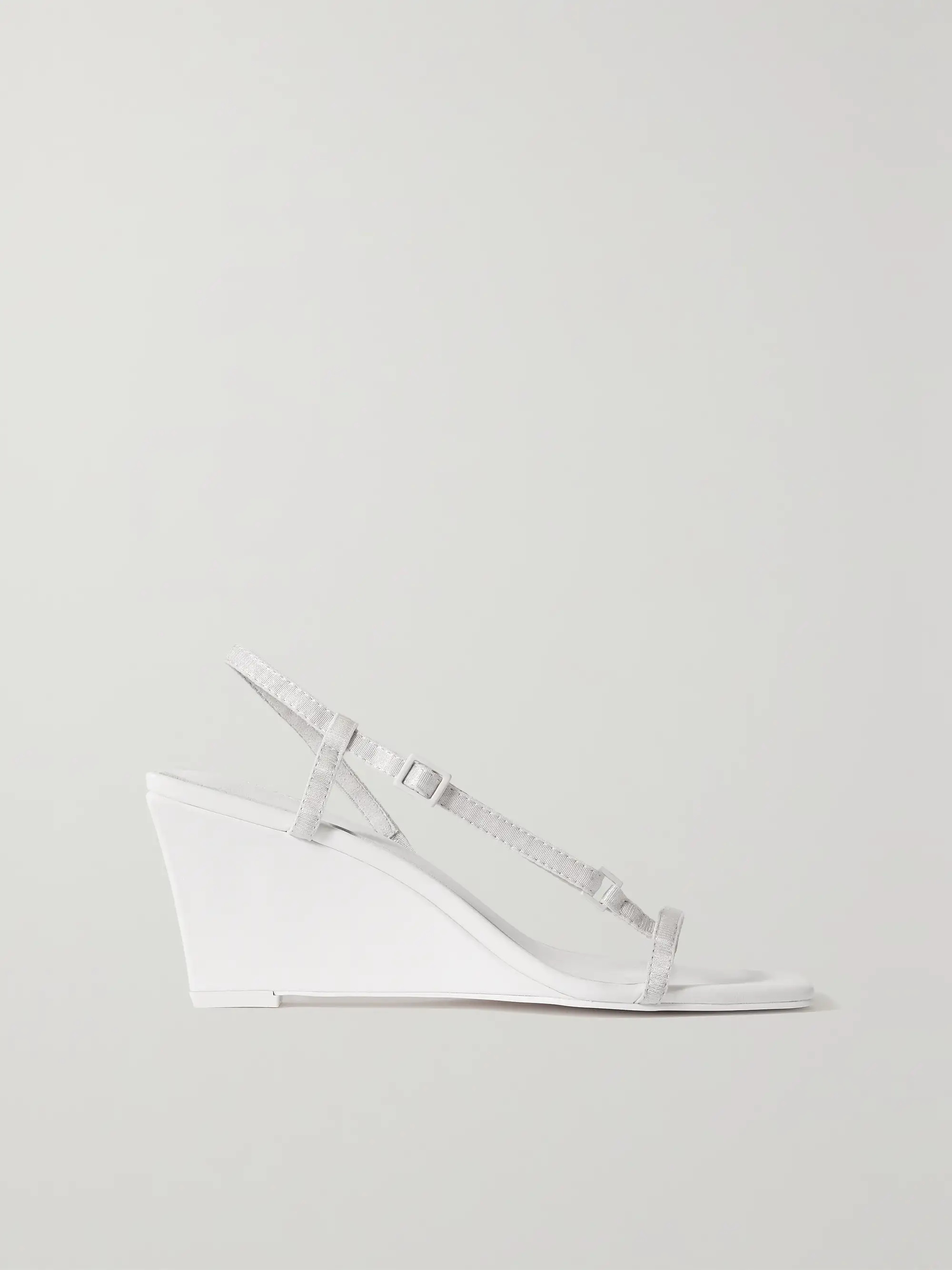 + NET SUSTAIN Brassiere leather and faille wedge sandals | NET-A-PORTER APAC