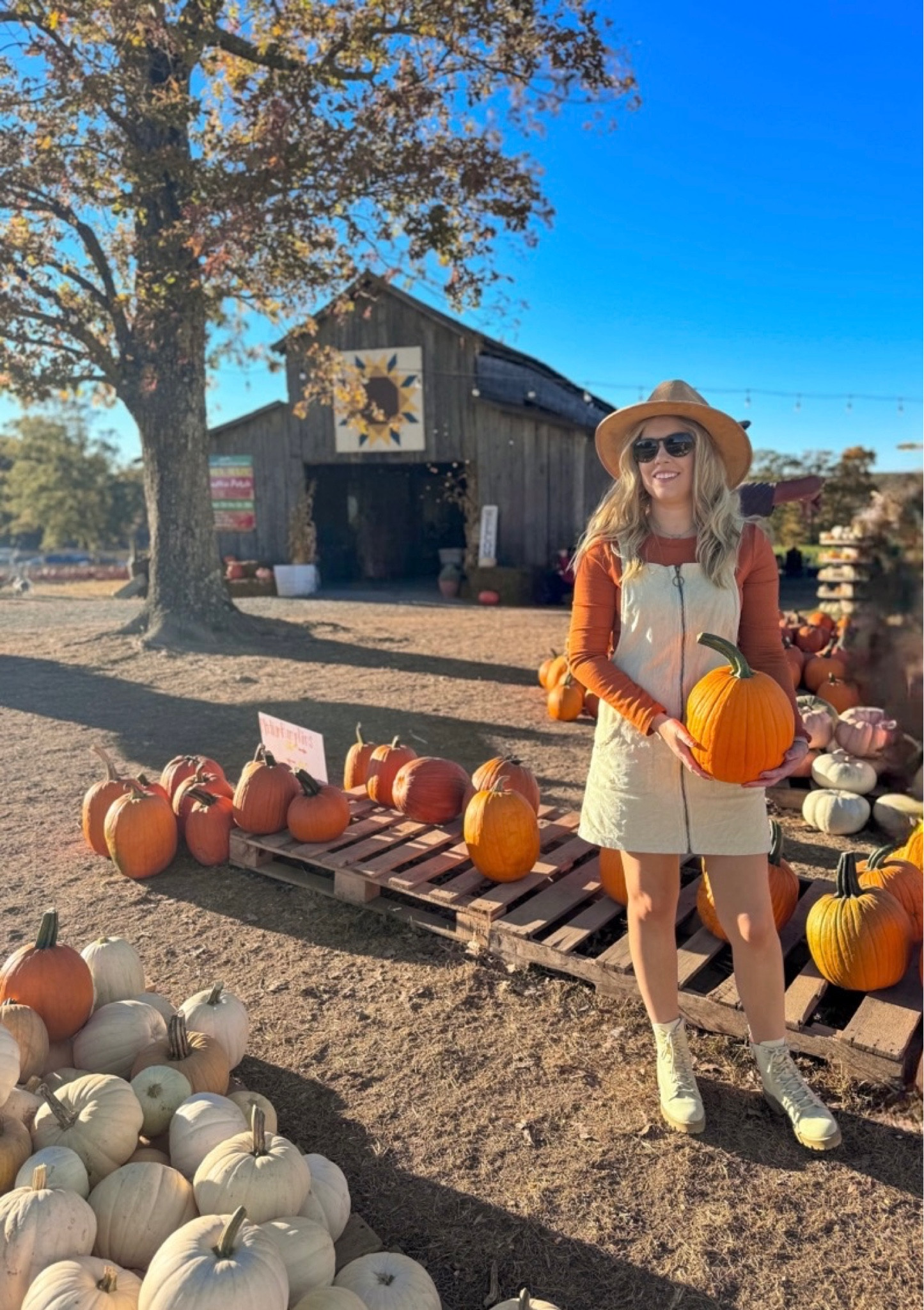 Fall fashion//fall outfit//pumpkin patch outfit//fall dress//courduroy overall dress//cream corduroy overall dress//overall dress//dresses//cream dress//neutral dress//fall finds//fall clothes//orange shirt//long sleeve shirts//layering shirts//fall color shirts//fall long sleeve shirts//burnt orange tops//a new day long sleeve shirt//target//target finds//target outfits//target boots//dolce vita boots//cream boots//canvas boots//boots//lace up boots//fall boots//fedora//tan fedora//tan hats//fal fedora//fall hat//hats//hand painted hats//hand burned hats//sunglasses//polarized sunglasses//Ray bans//polarized ray bans//Erika raybans//erika polarized ray bans//tortoise ray bans//dolce vita//dolce vita boots//lulus//shein//shein outfits//lulus outfits 

#LTKstyletip #LTKSeasonal #LTKshoecrush