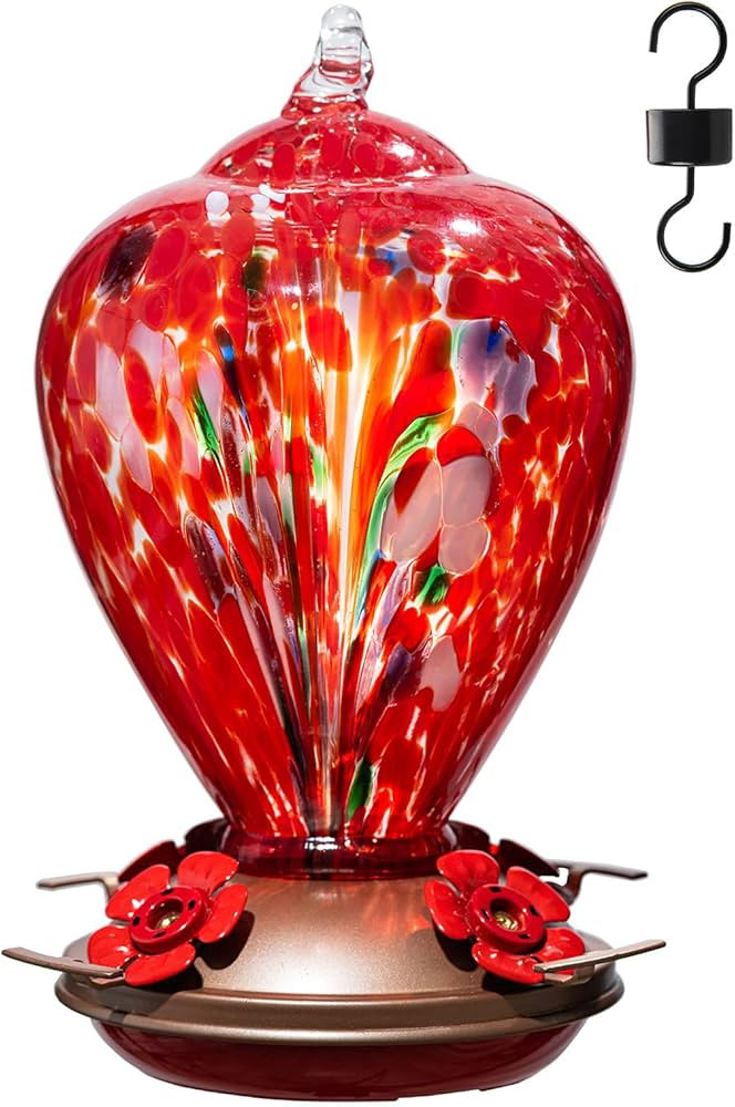 Gifts for Mom 34OZ Hand Blown Glass Hummingbird Feeders for Outdoors Hanging, with Ant Moat Hummi... | Amazon (US)
