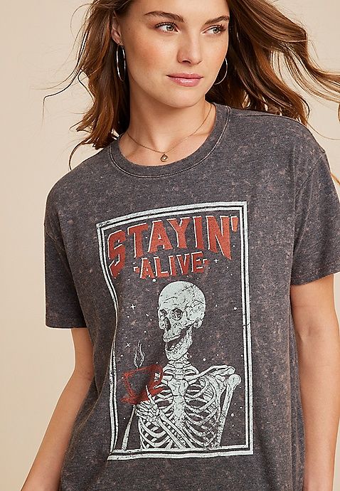 Stayin Alive Halloween Graphic Tee | Maurices