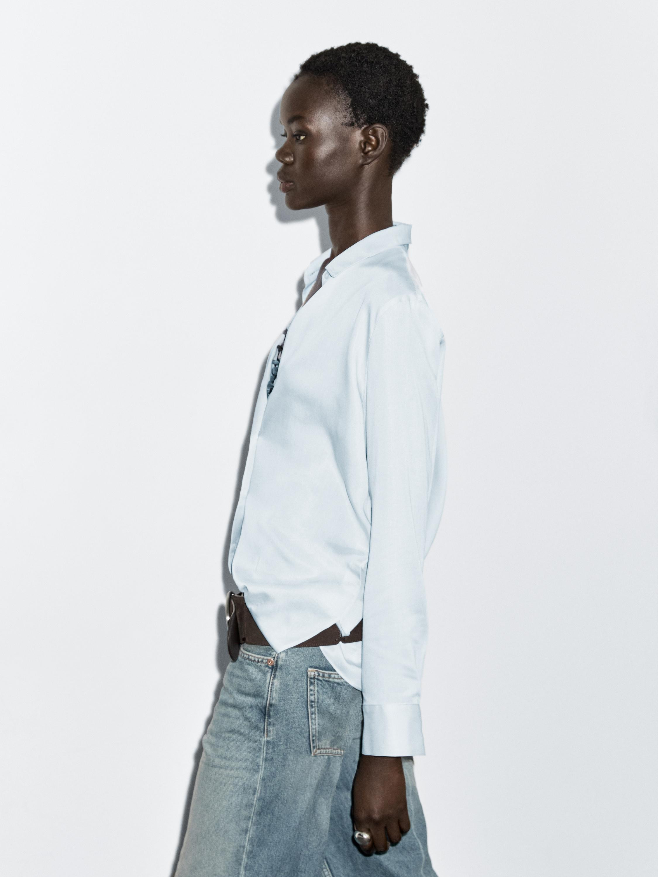 Flowing shirt with shirt collar | Massimo Dutti UK