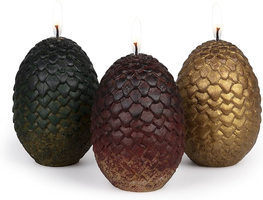 Game of Thrones Dragon Egg Replica Candles, Set of 3 - Great Gift for GoT & House of The Dragon F... | Amazon (US)