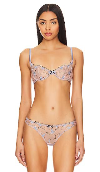 Rose And Vine Embroidery Balconette Bra in Ciel | Revolve Clothing (Global)