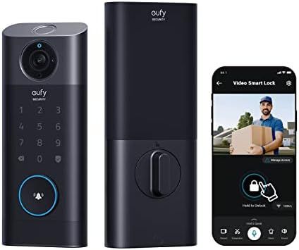 eufy Security S330 Video Smart Lock, 3-in-1 Camera+Doorbell+Fingerprint Keyless Entry Door Lock, ... | Amazon (US)