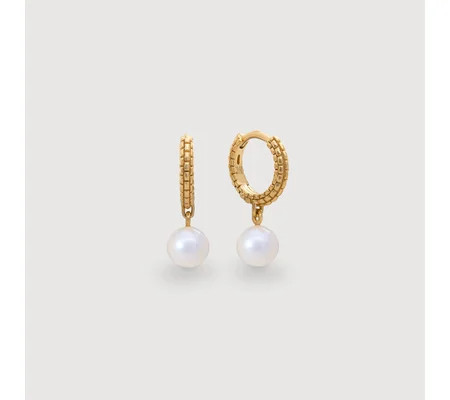 Heirloom Round Pearl Huggie Earrings | Monica Vinader (Global)