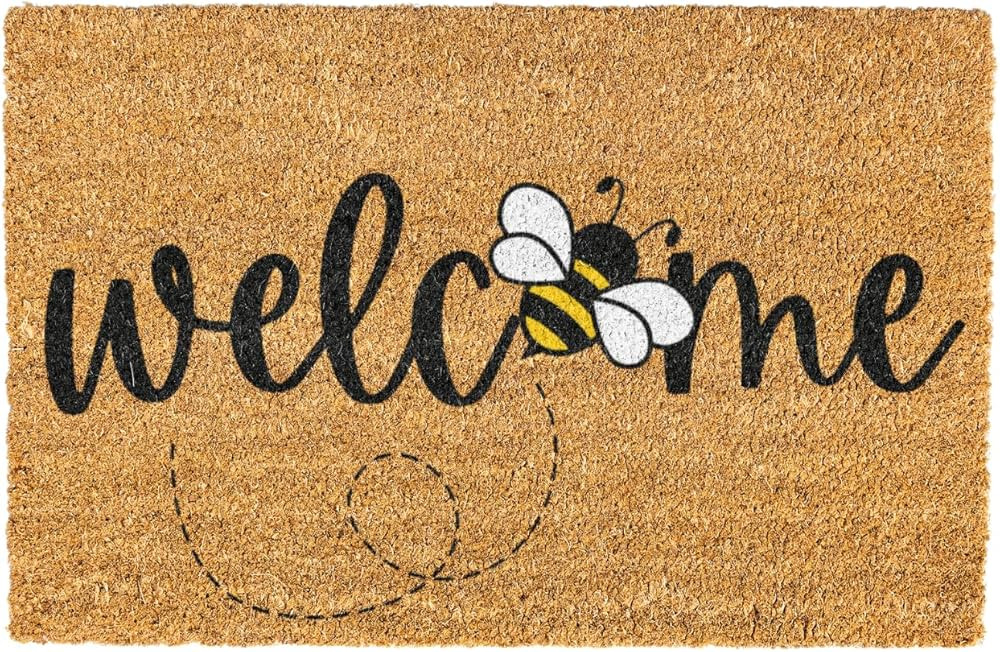 Bee Welcome Mats - Single Bee - Bees Outdoor Door mat - Colorful Spring Door Mat Indoor Entrance ... | Amazon (US)