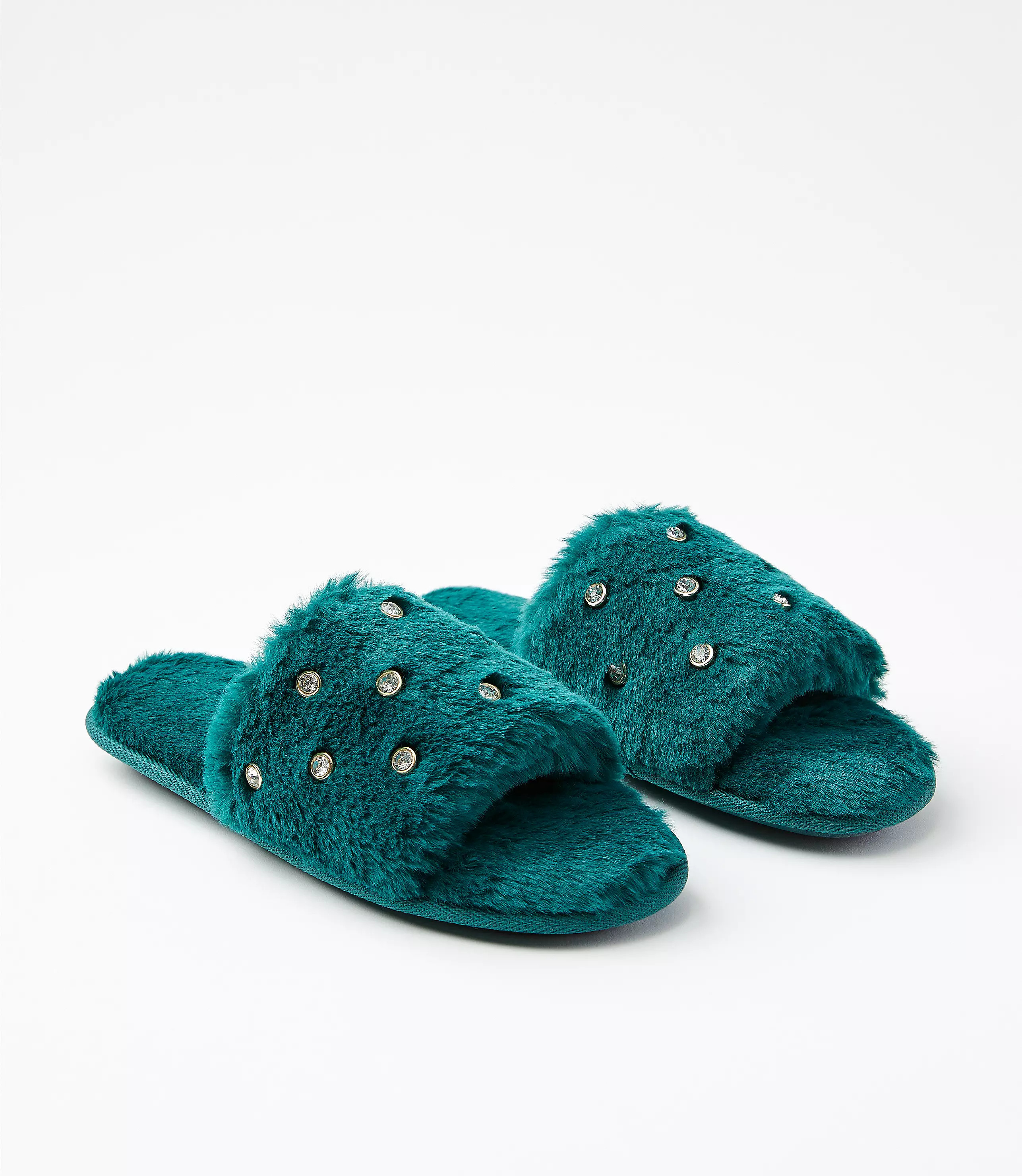 Sparkle Faux Fur Slide Slippers | LOFT