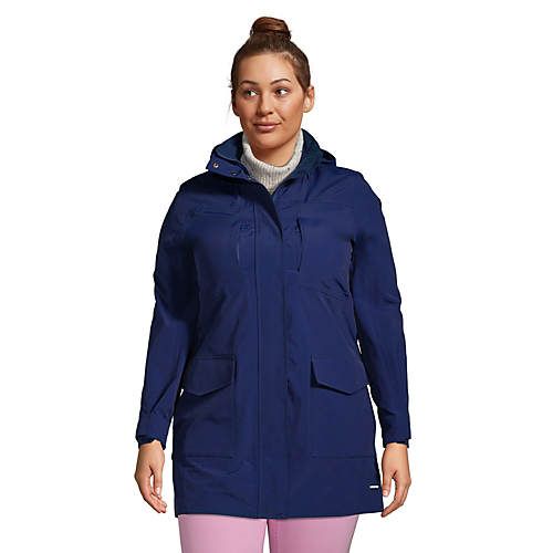 Women's Plus Size Squall Hooded Waterproof Raincoat | Lands' End (US)