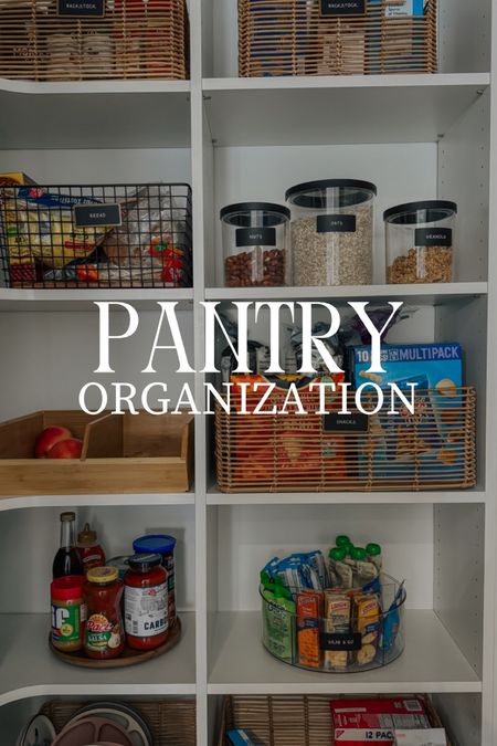 Pantry Organization // food storage, wicker bins, neat method 

#LTKfindsunder50 #LTKhome