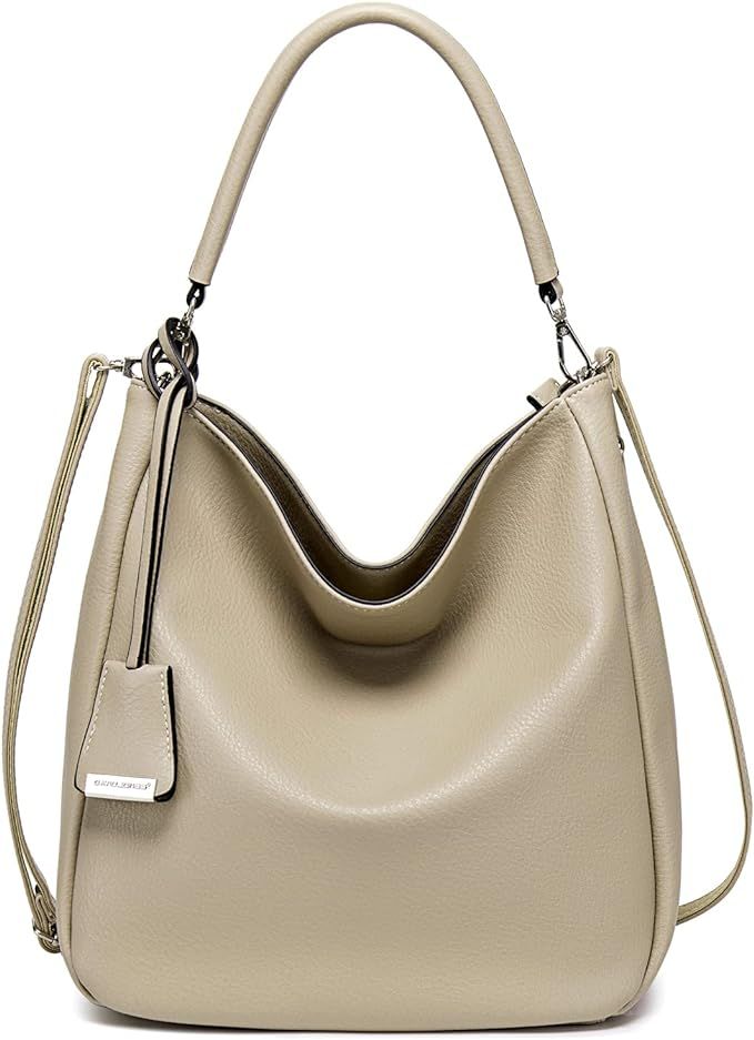 DAVIDJONES Women's Soft Faux Leather Hobo Bags Tote Handbags Medium Crossbody Purses Shoulder Bag... | Amazon (US)