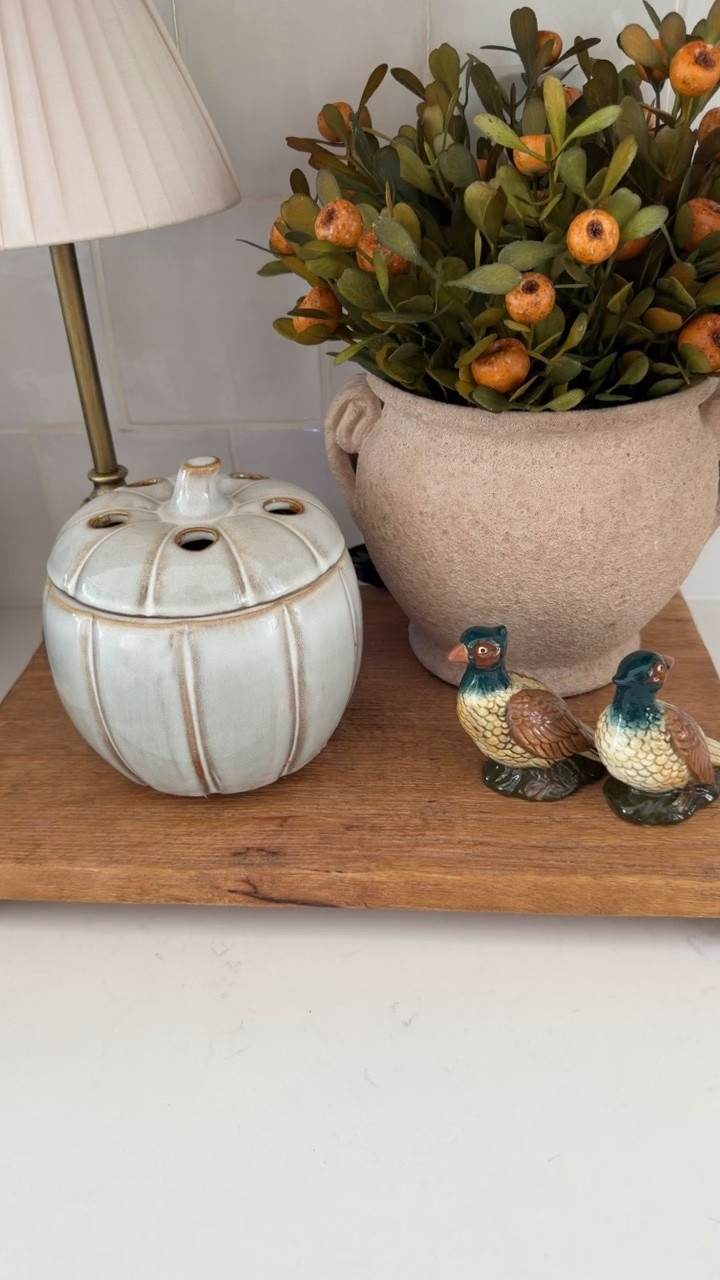 Sharing everything from this little area in my kitchen. 🤎 The @Walmart pumpkin warmer is always a show stopper! The risers are on sale today!

#LTKSeasonal #LTKHome #LTKSaleAlert