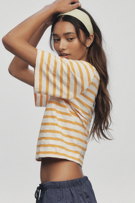 The Corey Short-Sleeve Boxy Tee by Maeve | Anthropologie (US)