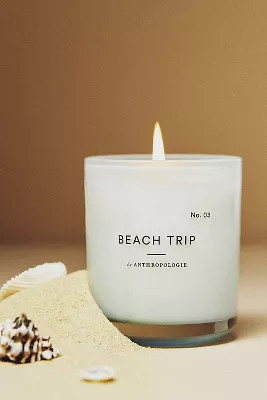 Nostalgia Floral "Beach Trip" Glass Candle | Anthropologie (US)