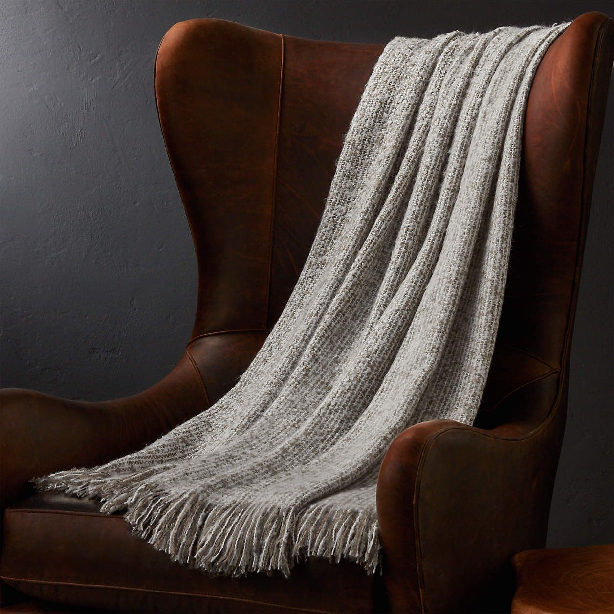 Taupe Throw Blanket + Reviews | Crate and Barrel | Crate & Barrel