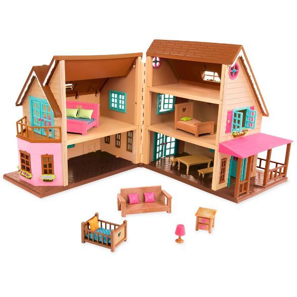 Li'l Woodzeez Toy House with Furniture 20pc - Honeysuckle Hillside Cottage | Target