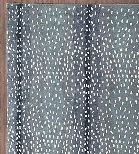 Amazon.com: Wallard Design Antelope Cheetah Blue Animal Contemporary Handmade 100% Woolen Area Ru... | Amazon (US)